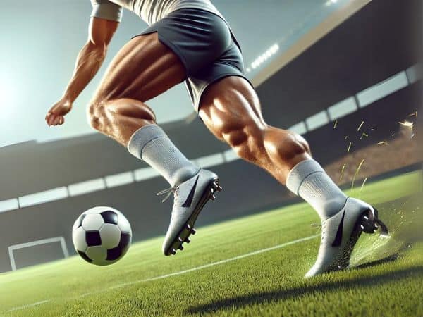 gambe depilate di un calciatore