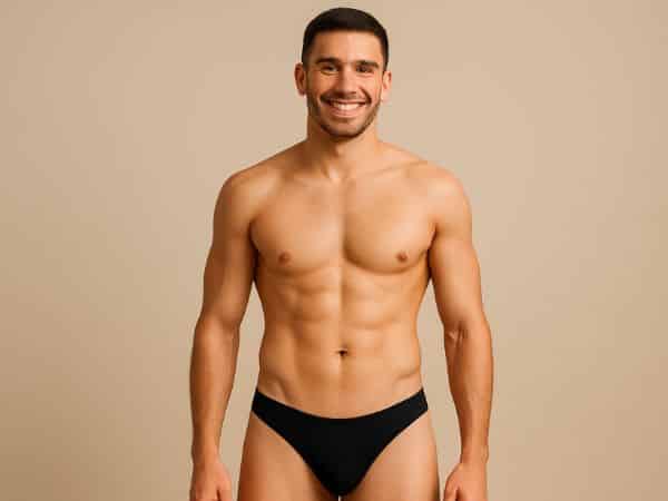 uomo che ha fatto depilazione intima maschile