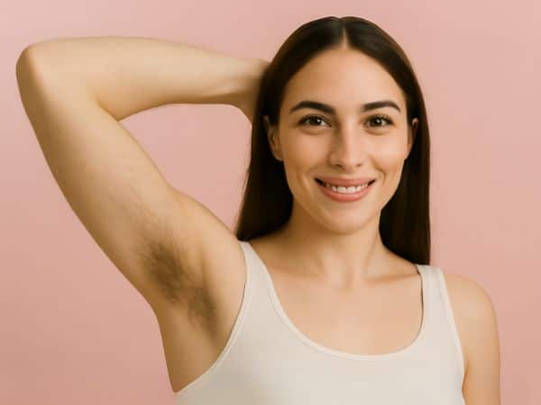 contrasto pelle pelo di una ragazza, adatto all'epilazione laser